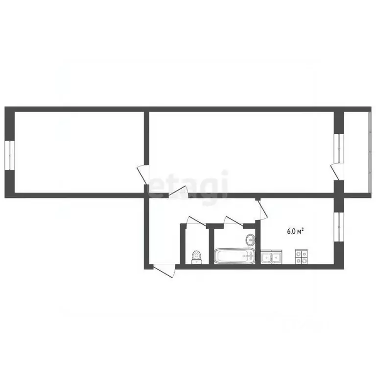 2-к кв. Нижегородская область, Выкса Гоголя мкр, 10 (44.6 м) - Фото 2