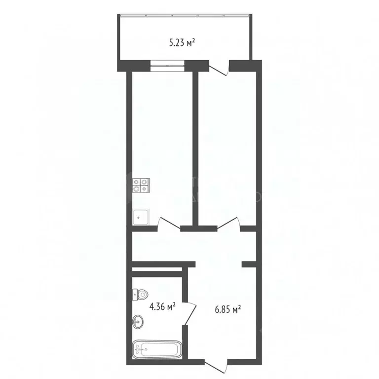 Студия Тюменская область, Тюмень Таврическая ул., 9к6 (36.2 м) - Фото 1