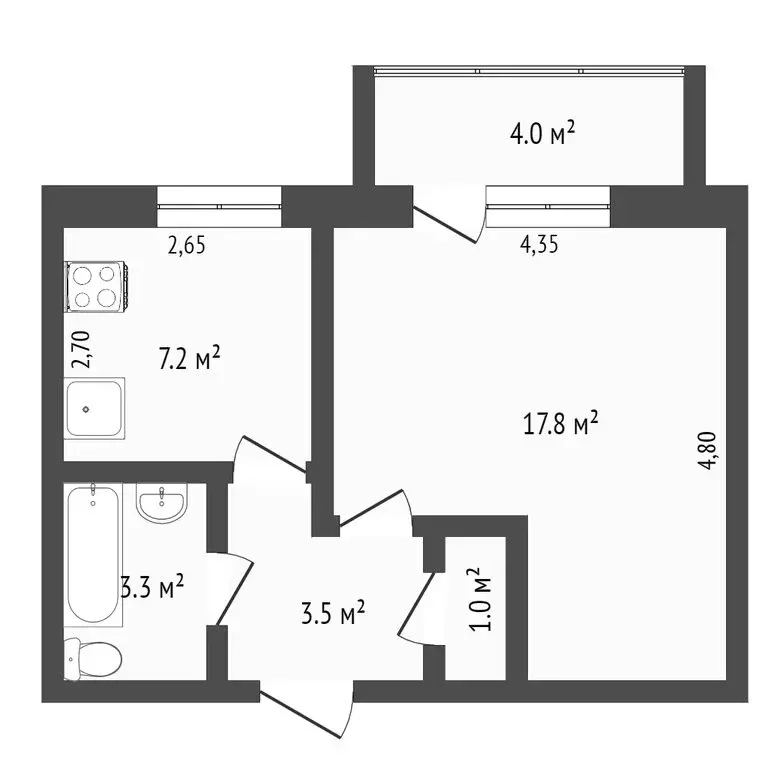 1-комнатная квартира: Миасс, улица Степана Разина, 4 (35 м) - Фото 1