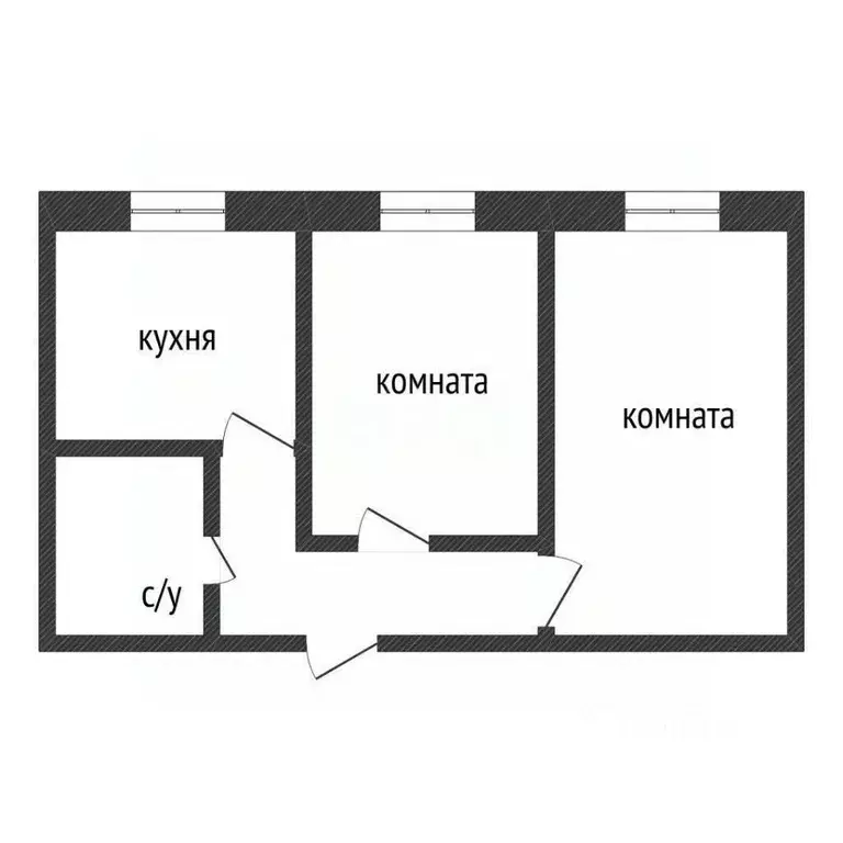 2-к кв. Курганская область, Курган Заозерный жилрайон, 1-й мкр, 8 ... - Фото 2