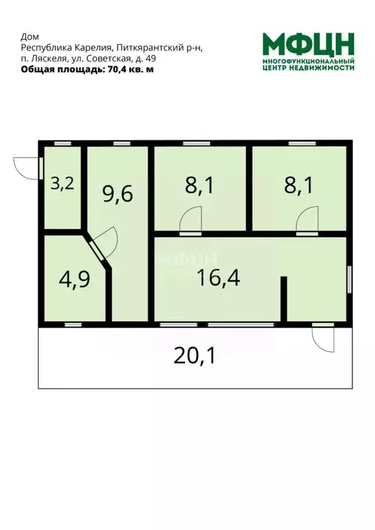 Дом в Карелия, Питкярантский муниципальный округ, пос. Ляскеля ул. ... - Фото 2