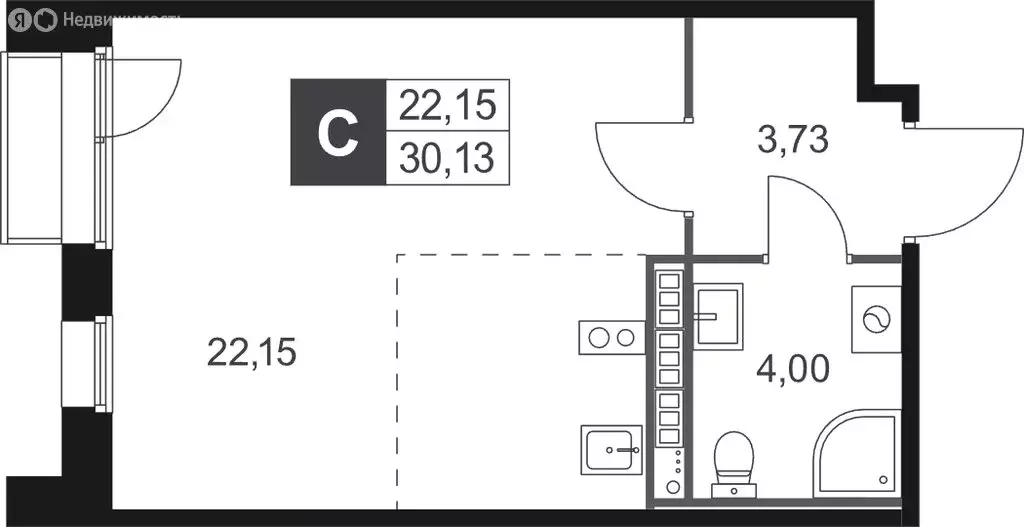 Квартира-студия: Ленинградская область, Гатчинский муниципальный ... - Фото 1