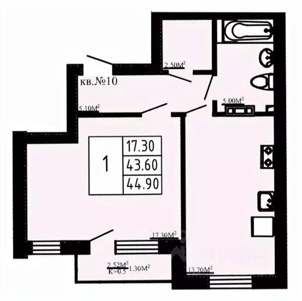 1-к кв. Ленинградская область, Коммунар г. Гатчинский муниципальный ... - Фото 1