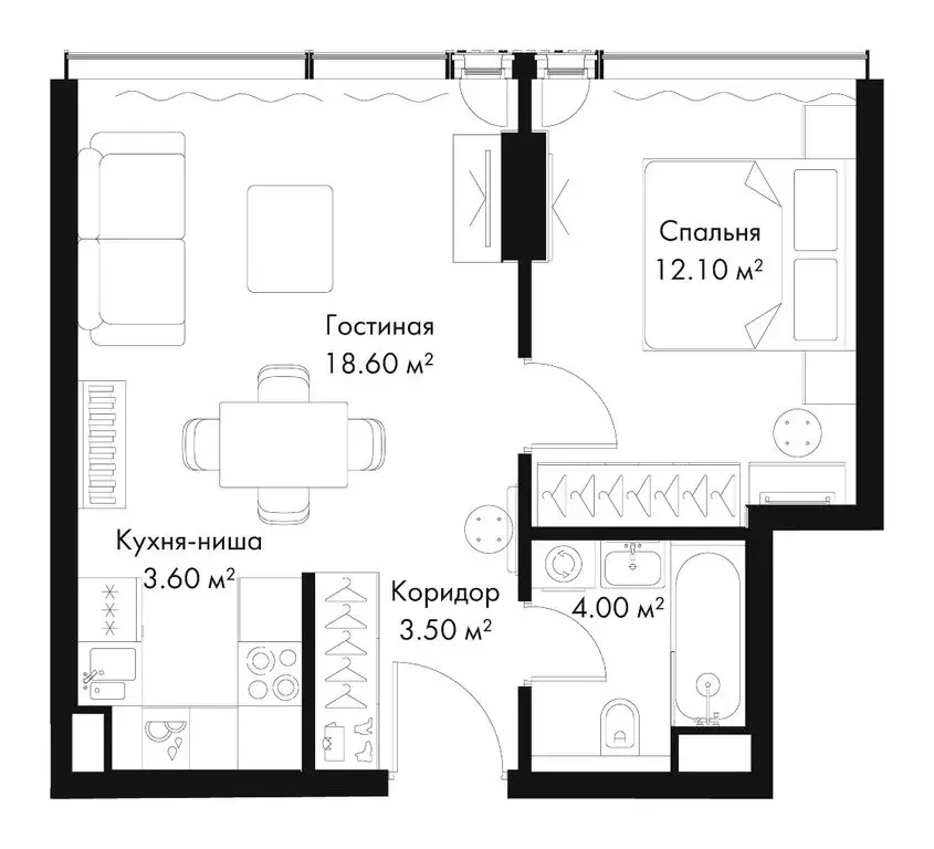 1-комнатная квартира: Москва, 3-я улица Ямского Поля (41.8 м) - Фото 1