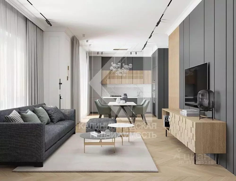 3-к кв. Калининградская область, Калининград ул. Марата, 1 (108.92 м) - Фото 1