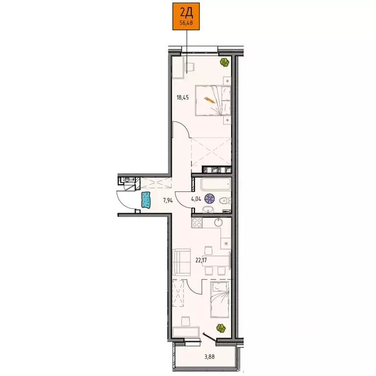 2-к кв. Иркутская область, Иркутск Правобережный округ, Лотос жилой ... - Фото 1