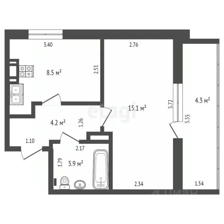 1-к кв. Севастополь ш. Камышовое, 37Бк1 (31.6 м) - Фото 1