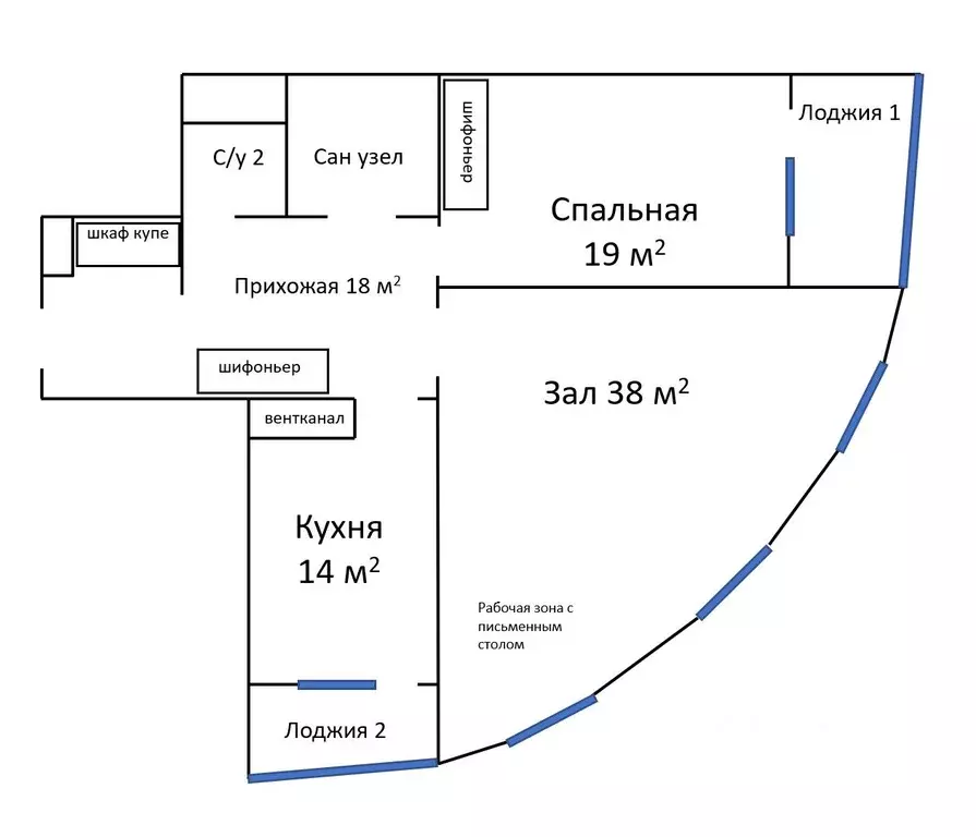 2-к кв. Москва просп. Маршала Жукова, 78к5 (98.6 м) - Фото 1