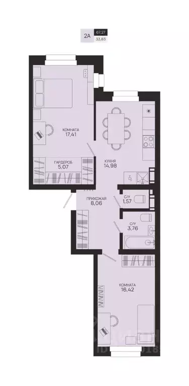 2-к кв. Ханты-Мансийский АО, Сургутский район, Федоровский городское ... - Фото 1