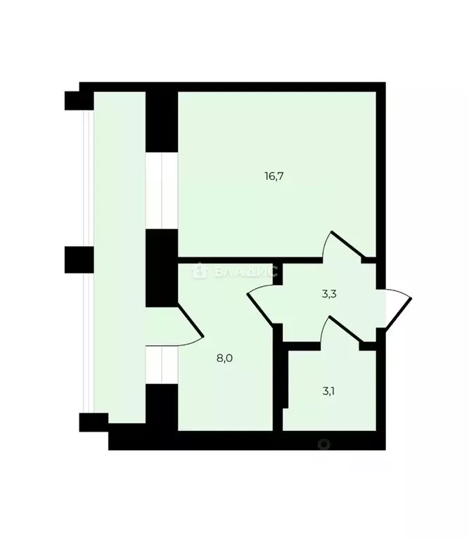 1-к кв. Владимирская область, Владимир Северная ул., 53а (39.2 м) - Фото 2