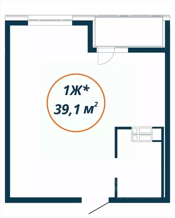 Студия Приморский край, Находка  (39.1 м) - Фото 1