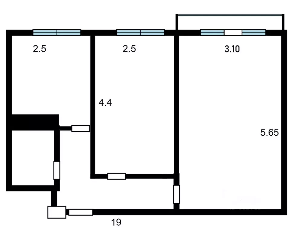 2-к кв. Томская область, Томск ул. Сергея Лазо, 28/1 (43.4 м) - Фото 2