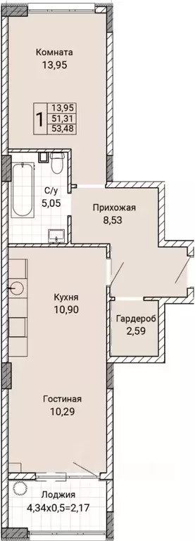 1-к кв. Севастополь ул. Братьев Манганари, 28 (53.48 м) - Фото 0