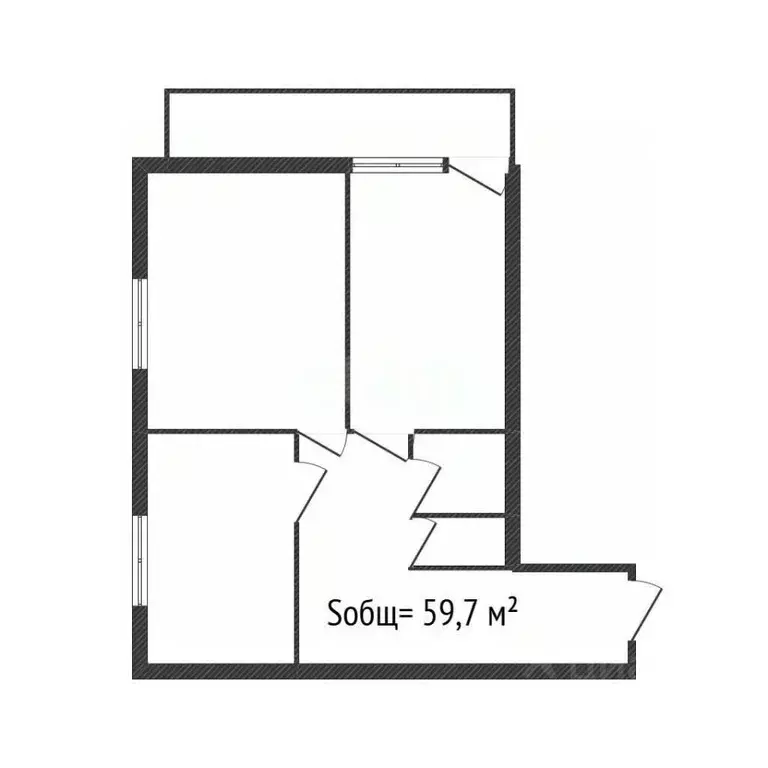 2-к кв. Брянская область, Брянск просп. Станке Димитрова, 55Б (59.7 м) - Фото 1