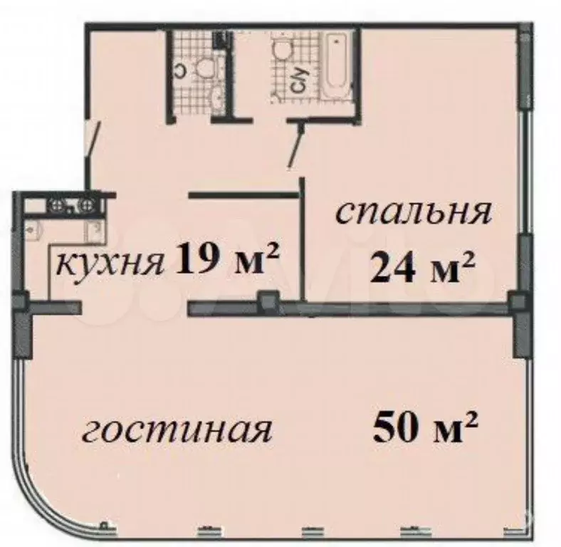 2-к. квартира, 105 м, 1/6 эт. - Фото 1