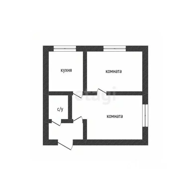 2-к кв. Приморский край, Владивосток Алеутская ул., 57Б (34.7 м) - Фото 1