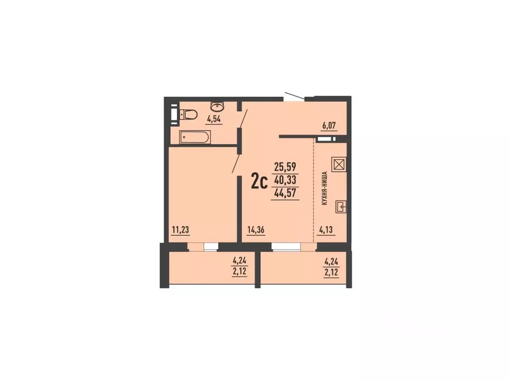 2-к кв. Челябинская область, Челябинский городской округ, пос. ... - Фото 1