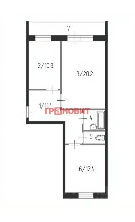 3-к кв. Новосибирская область, Новосибирск ул. Петухова, 160 (59.4 м) - Фото 1