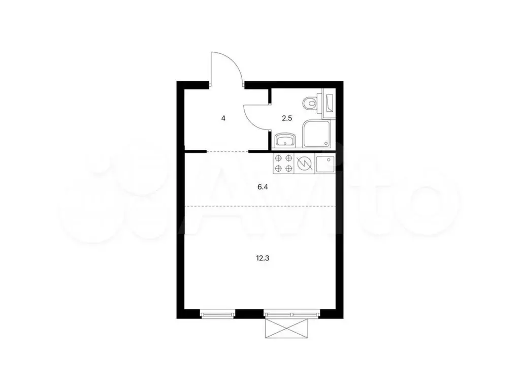 Квартира-студия, 25,2 м, 32/33 эт. - Фото 0