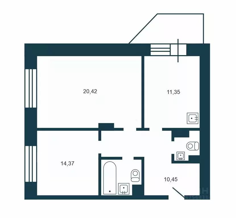 2-к кв. Новосибирская область, Новосибирск Северная ул., 13 (64.14 м) - Фото 1
