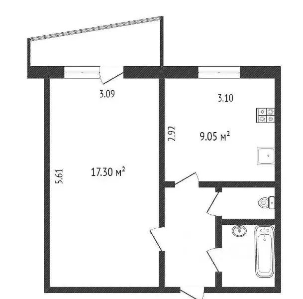 1-к кв. Санкт-Петербург Пулковское ш., 26к7 (35.4 м) - Фото 1