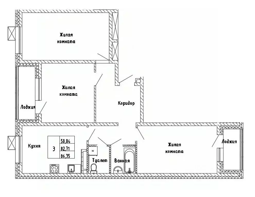 3-к кв. Сахалинская область, Южно-Сахалинск Горизонт жилой комплекс ... - Фото 1