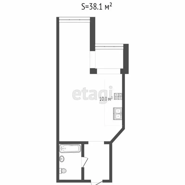 1-комнатная квартира: Евпатория, улица Толстого, 38А (38.1 м) - Фото 1