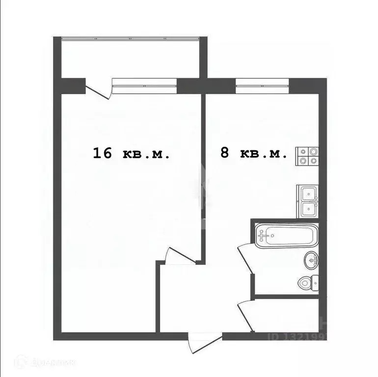 1-к кв. Челябинская область, Челябинск ул. Ворошилова, 57 (30.0 м) - Фото 1