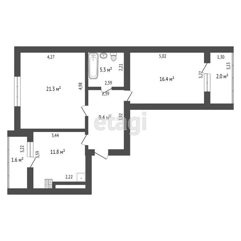 2-комнатная квартира: Калининград, Брусничная улица, 3 (67.8 м) - Фото 0