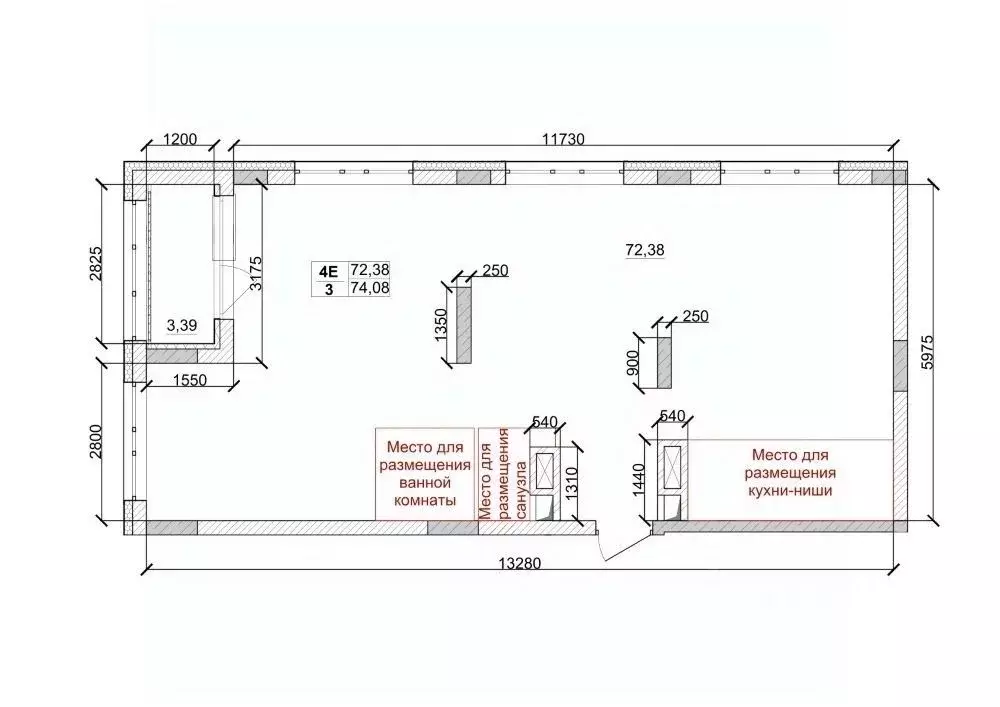 4-к кв. Кемеровская область, Кемерово ул. Дружбы, 10 (74.08 м) - Фото 1