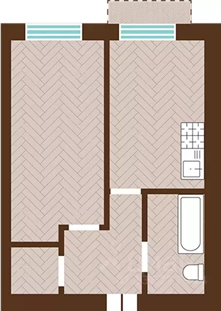 1-к кв. Калининградская область, Гурьевский муниципальный округ, пос. ... - Фото 1