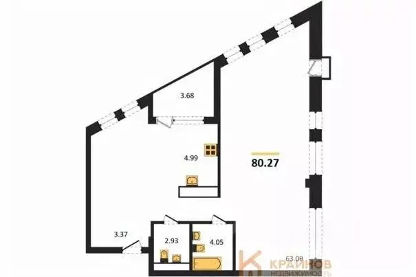 3-к кв. Воронежская область, Воронеж наб. Чуева, 7 (80.27 м) - Фото 0