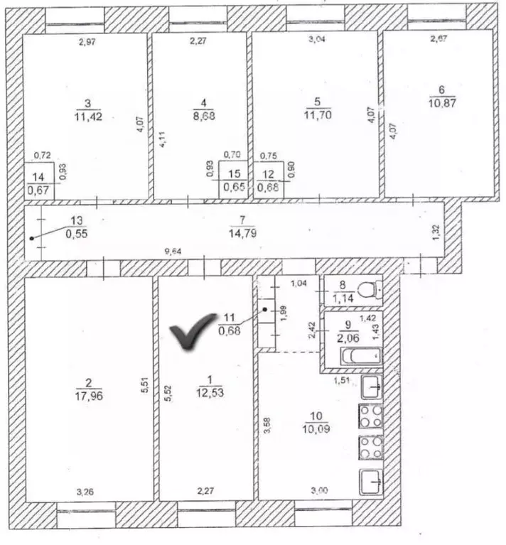 Комната Ульяновская область, Ульяновск ул. Ватутина, 54 (12.5 м) - Фото 2