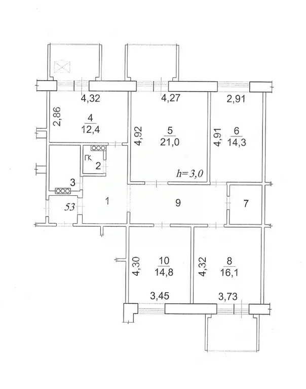 4-к кв. Ханты-Мансийский АО, Нижневартовск Заозерный проезд, 12 (116.1 ... - Фото 1