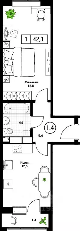 1-к кв. Московская область, Пушкино Пушкино Град жилой комплекс, к2 ... - Фото 1