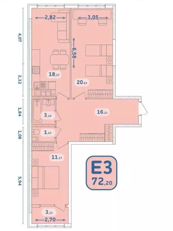 2-к кв. Краснодарский край, Новороссийск ул. Хворостянского, 21 (70.7 ... - Фото 0