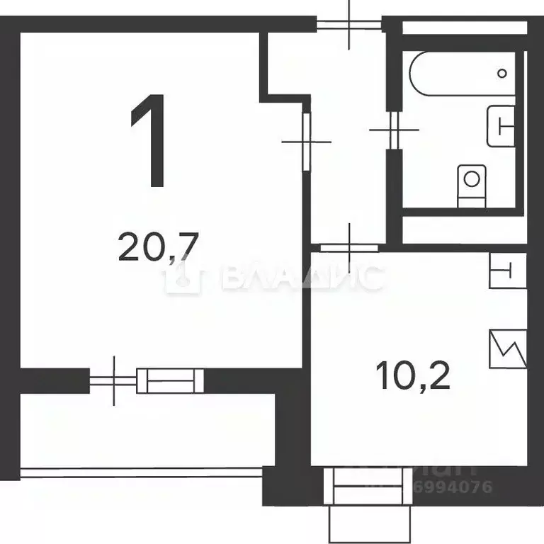1-к кв. Москва ул. Кедрова, 16К3 (39.4 м) - Фото 2