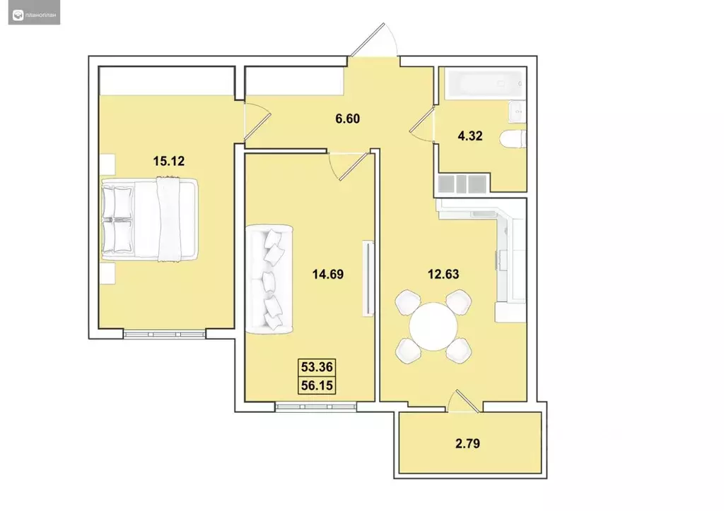 2-к кв. Иркутская область, Иркутск Ново-Ленино мкр,  (56.15 м) - Фото 1