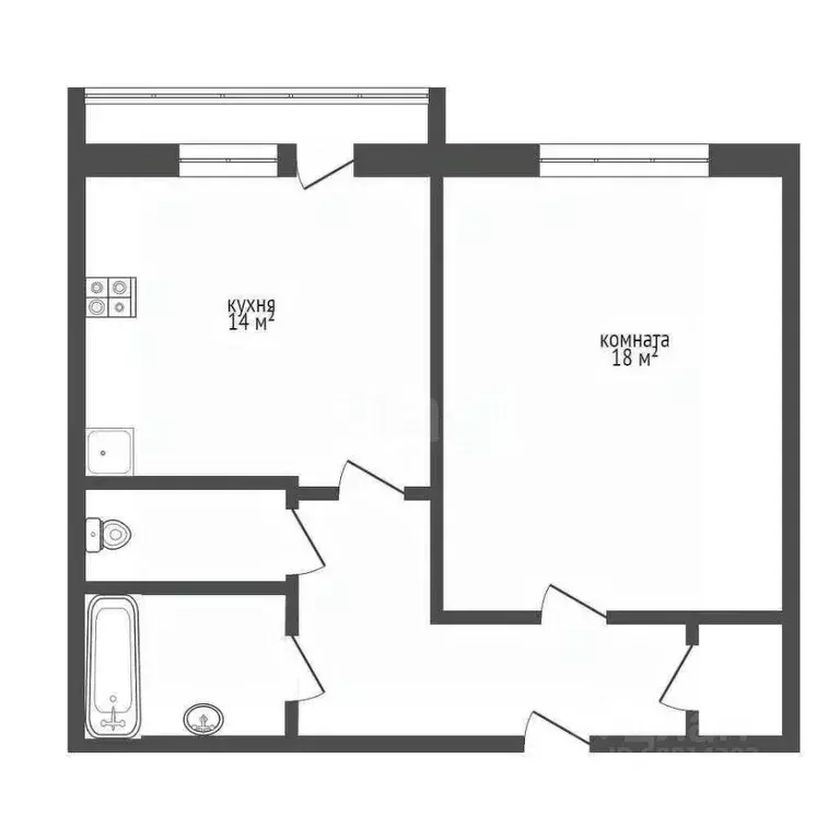 1-к кв. Ленинградская область, Кириши ул. Нефтехимиков, 24А (40.8 м) - Фото 0