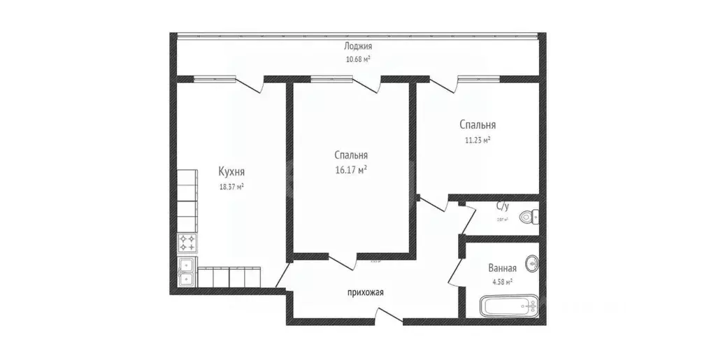 2-к кв. Краснодарский край, Краснодар 9-й километр мкр, ул. ... - Фото 2