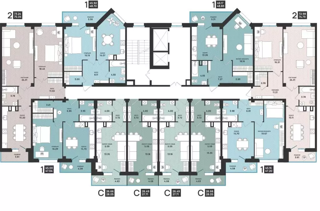 1-к кв. Архангельская область, Архангельск ул. Свободы, 16 (47.2 м) - Фото 2