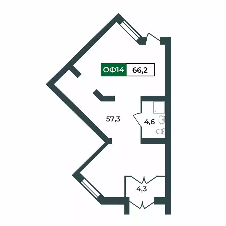 Офис (66.2 м) - Фото 2