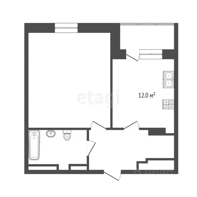 1-к кв. Тюменская область, Тюмень ул. Газовиков, 65 (38.0 м) - Фото 1