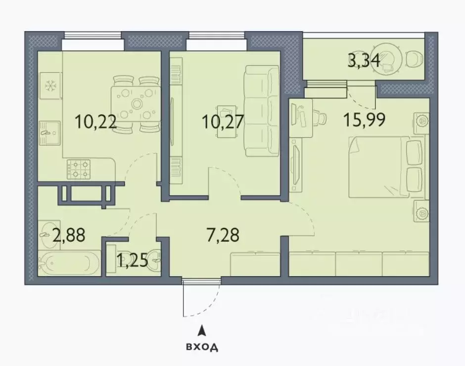 2-к кв. Брянская область, Брянск просп. Станке Димитрова, 67к7 (48.6 ... - Фото 1