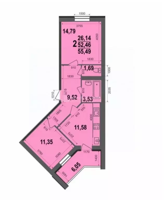 2-к кв. Владимирская область, Ковров ул. 9 Мая, 8 (55.49 м) - Фото 0