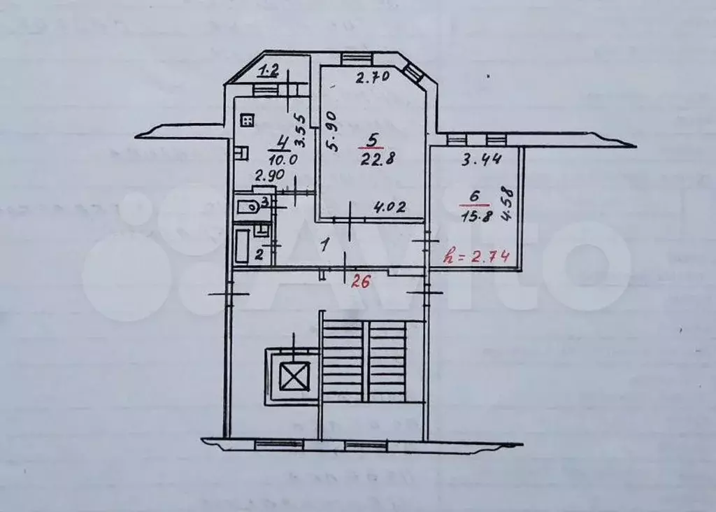 2-к. квартира, 63,6 м, 7/9 эт. - Фото 0