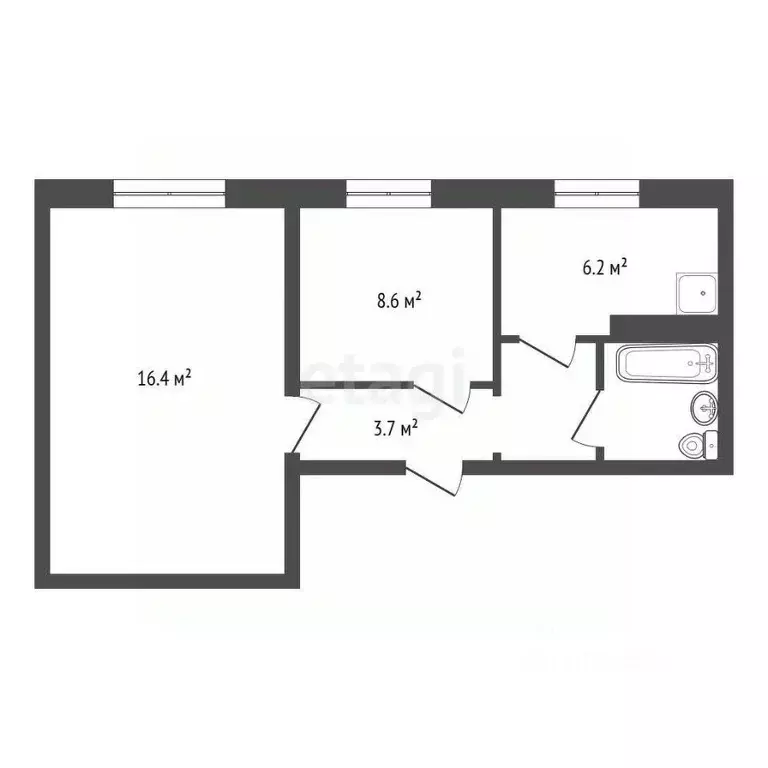 2-к кв. Красноярский край, Красноярск ул. 26 Бакинских Комиссаров, 9 ... - Фото 2