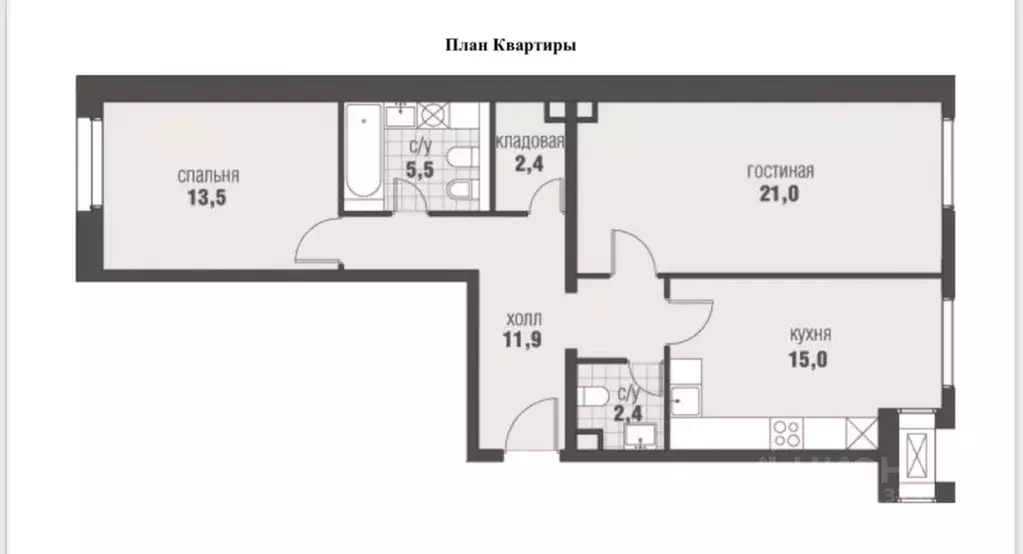 2-к кв. Москва ул. Инженера Кнорре, 7к1 (71.7 м) - Фото 1