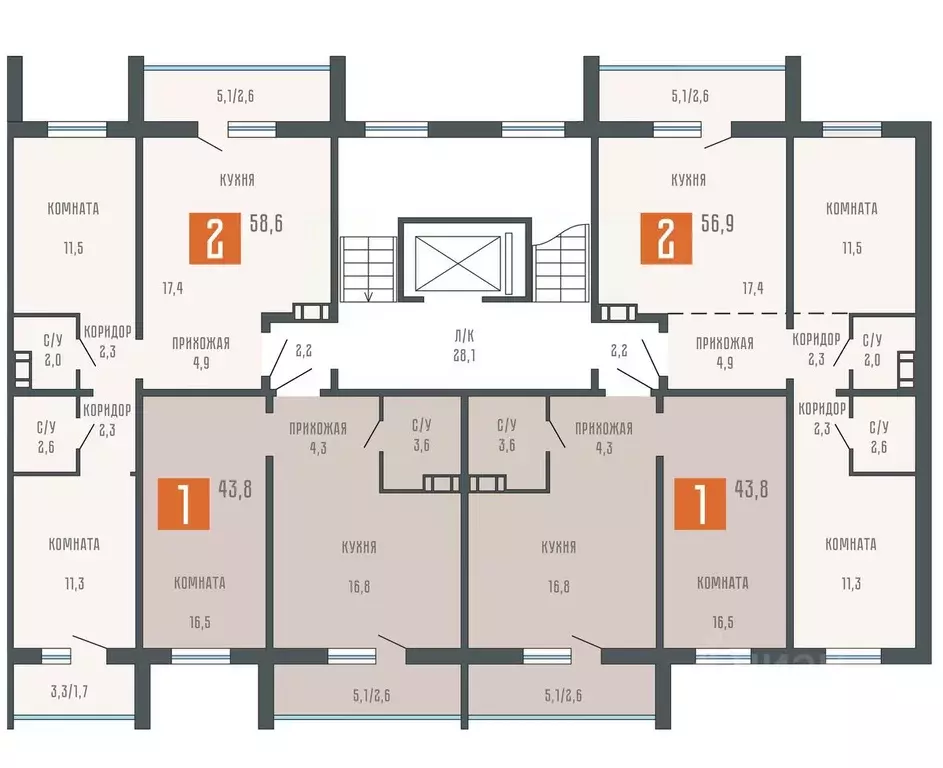 2-к кв. Курганская область, Курган ул. Тимофея Невежина (56.9 м) - Фото 1