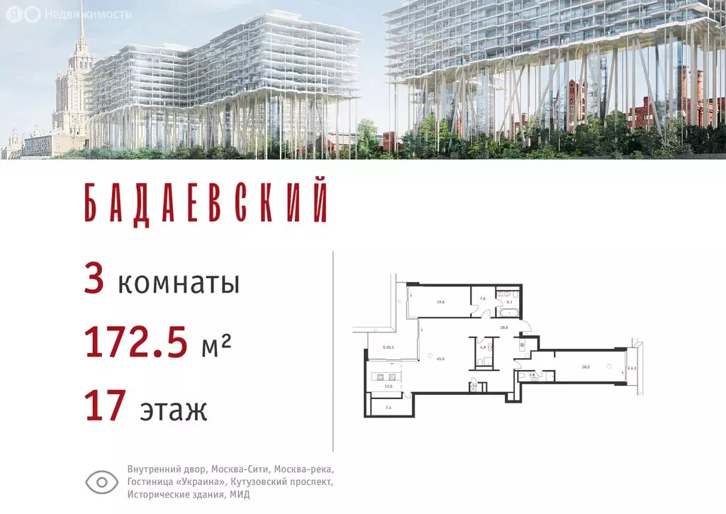 3-комнатная квартира: Москва, Кутузовский проспект, 12с3 (172.5 м) - Фото 0